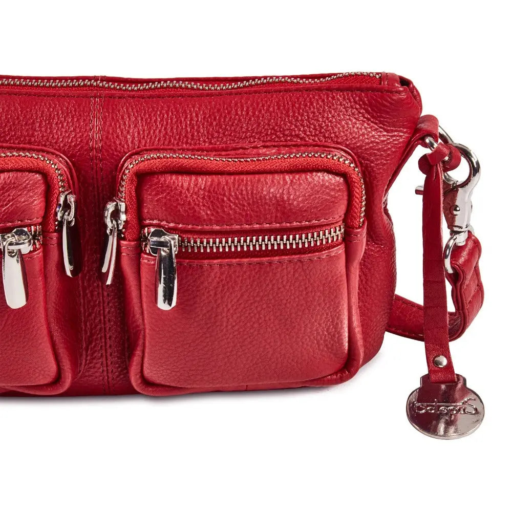 Style Granada i rødt læder. Suveræn kombineret skuldertaske / crossbody / bumbag Octopus Denmark