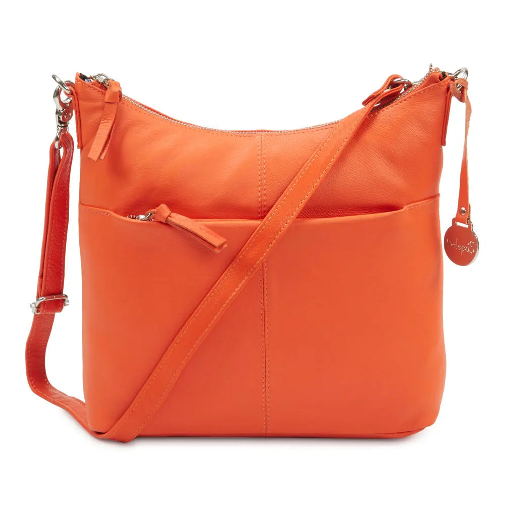 Style Malawi i flot orange. Smuk kombineret rygsæk, skulder- og crossbodytaske Octopus Denmark